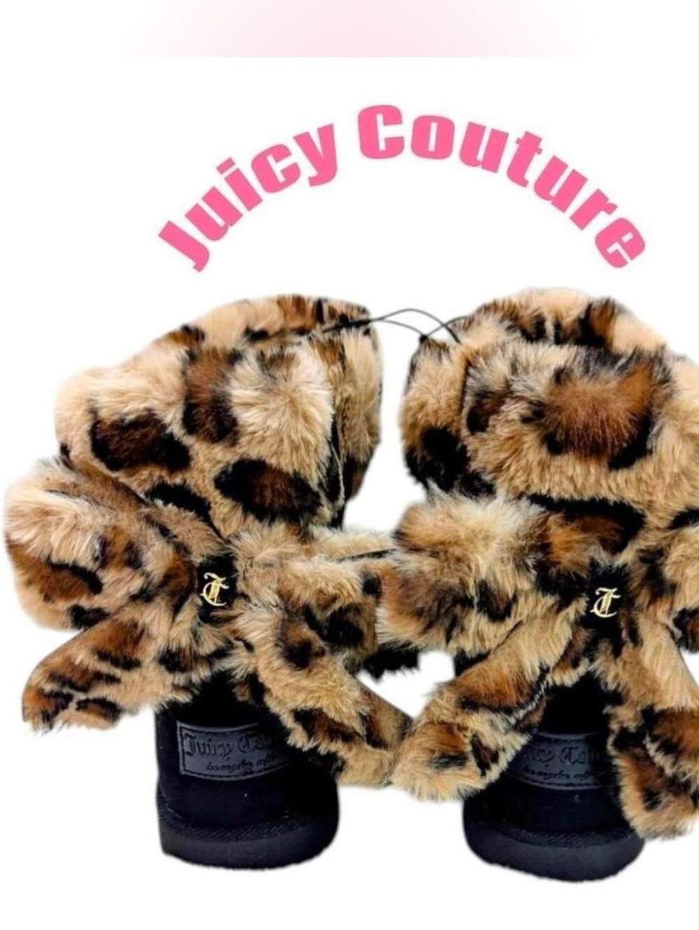 Juicy Couture Leopard print faux fur boots